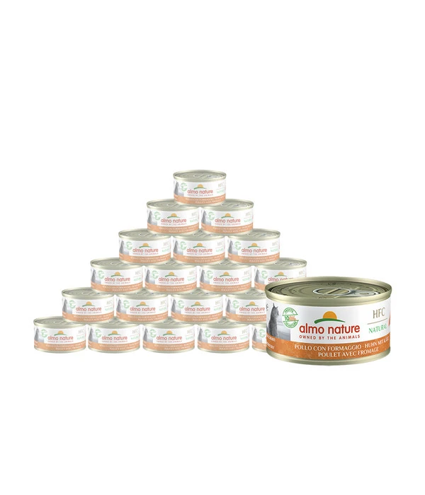 Almo Nature Nassfutter Für Katzen HFC Natural, Huhn Mit Käse, 24 X 70 G 3 Almo Nature Nassfutter Für Katzen HFC Natural, Huhn Mit Käse, 24 X 70 G