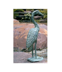 Rottenecker Bronzefigur Graureiher -Garten im Freien 1579242 BildM 001 RotteneckerGraureiherBronzeBronzeGraureiher68Cm