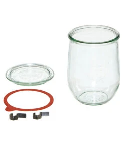 Dehner WECK® Tulpenglas, 1000 Ml, Inkl. Einkochringe & Klammern, 4er-Set -Garten im Freien 206961 BildD 002 WeckglasWeckglas1LTulpe4St