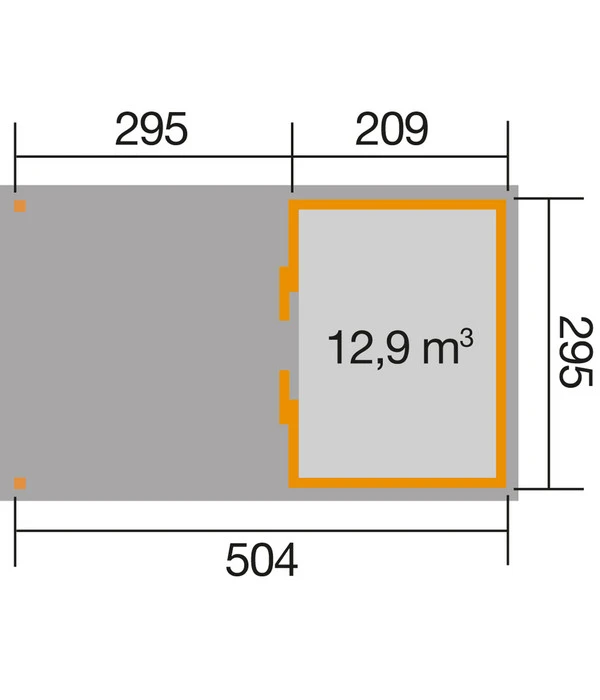 Weka Schiebetürhaus 225 + 295 Cm XL-Anbau 5 Weka Schiebetürhaus 225 + 295 Cm XL-Anbau – Bild 3