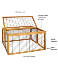 Dehner Freilaufgehege Rolf, Ca. B116/H58/T116 Cm -Garten im Freien 3515442 WE IG 001 FujianTouristTradingFreilaufgehegeRolfNagerfreilaufRolfDach