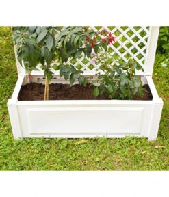 KHW Kunststoff-Pflanzkasten Mit Spalier, 100 X 43 X 140 Cm 16 KHW Kunststoff-Pflanzkasten Mit Spalier, 100 X 43 X 140 Cm -Garten im Freien 366500 WE DE 002 KastenSpalier100weiss