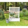 KHW Kunststoff-Pflanzkasten Mit Spalier, 100 X 43 X 140 Cm -Garten im Freien 366500 WE MO 002 KastenSpalier100weiss