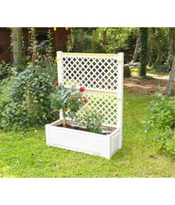 KHW Kunststoff-Pflanzkasten Mit Spalier, 100 X 43 X 140 Cm 14 KHW Kunststoff-Pflanzkasten Mit Spalier, 100 X 43 X 140 Cm -Garten im Freien 366500 WE MO 004 KastenSpalier100weiss
