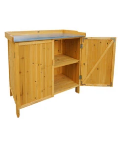 Habau Gartentisch Mit Unterschrank, Ca. B98/H95/T48 Cm -Garten im Freien 4031316 WE FS 003 HaubauGartentischUnterschrank