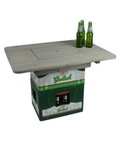 ESSCHERT DESIGN Esschert Holz-Bierkistentisch-Aufsatz Mit Deckel, Ca. B78/H11/T57 Cm -Garten im Freien 4086187 WE DE 001 EsschertHolzBierkistentischAufsatzmitDeckelgraubraunStehtischBartisch