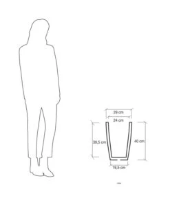 Farmet Kunststoff-Topf-Set Hydrus, Quadratisch, Grau, 2-teilig -Garten im Freien 4110102 WE DE 004 HYDRUSQuadratischerPflanzkuebel29x29x40cmhochSTEINBEIGE