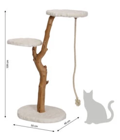 Dehner Premium Lovely Natur-Kratzbaum Erklimmen & Erholen, Ca. B40/H99-109/T50 Cm -Garten im Freien 4124707 WE BG 001 DehnerLovelyNaturKatzenkratzbaumNero