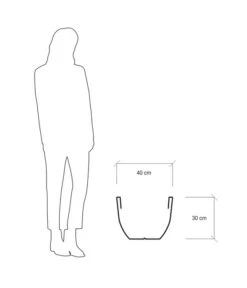 Farmet Kunststoff-Topf-Set Orione, Rund, Anthrazit, 2-teilig -Garten im Freien 4178281 WE DE 004 ORIONERunderPflanzkuebelDurchmesser40cm30cmhochDUNKELANTHRAZIT