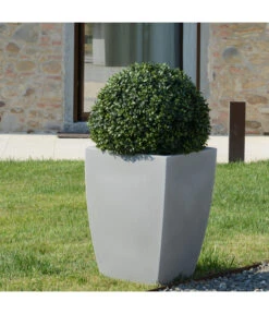 Farmet Kunststoff-Topf-Set Hydrus, Quadratisch, Grau, 2-teilig -Garten im Freien 4182309 WE DE 002 HYDRUSQuadratischerPflanzkuebel36x36x50cmhochSTEINBEIGE