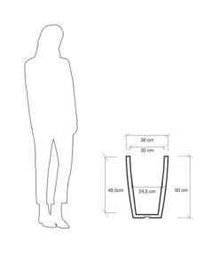 Farmet Kunststoff-Topf-Set Hydrus, Quadratisch, Grau, 2-teilig -Garten im Freien 4182309 WE DE 004 HYDRUSQuadratischerPflanzkuebel36x36x50cmhochSTEINBEIGE