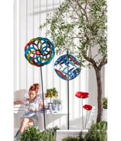 Dehner Metall-Riesen-Windrad, Ca. H184 Cm, Bunt -Garten im Freien 4210076 4210092 4210621 4210654 WE MO 002 RiesenwindradGlobeGartendekoGartenstabDekostab
