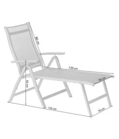 Dehner Gartenliege Chicago, Ca. B70/H72/T180 Cm -Garten im Freien 4210258 WE FS 001 SkizzeLiegeChicagoNE