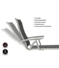 Dehner Gartenliege Chicago, Ca. B70/H72/T180 Cm -Garten im Freien 4210258 WE IG 001 DehnerGartenliegeChicago