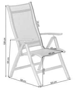 Dehner Klappsessel Chicago, Hochlehner -Garten im Freien 4210316 WE FS 001 SkizzeKlappsesselChicago