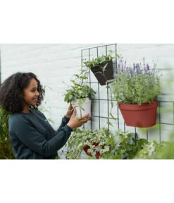 Elho Metall-Wandgitter Für Töpfe Loft Urban Green Wall Gestell, Ca. B47,3/H59/T1,5 Cm, Schwarz -Garten im Freien 4315917 WE MO 011 elhoMetallWandgitterfuerToepfeBlumentopfurbangardening