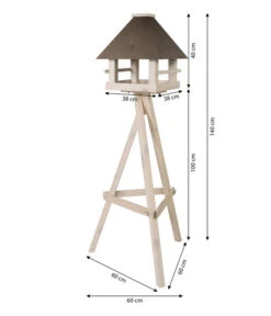 Dehner Natura Futterhaus Matterhorn, Inkl. Ständer, Ca. B60/H140/T60 Cm -Garten im Freien 4371464 WE BG 001 DehnerNaturaWildvogelfutterhausMatterhorn
