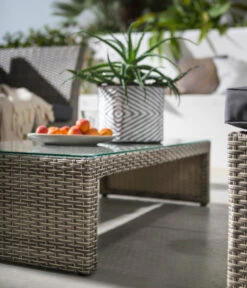 Dehner Geflecht-Lounge Rom, 4-teilig -Garten im Freien 4407334 WE DE 001 DehnerGeflechtLoungeRomNEU