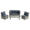 Dehner Geflecht-Lounge Rom, 4-teilig -Garten im Freien 4407334 WE FS 001 DehnerGeflechtLoungeRomNEU