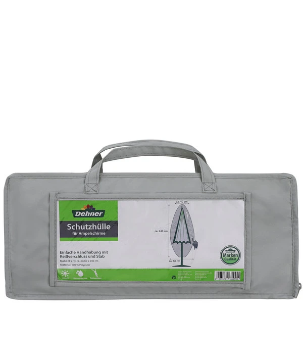 Dehner Abdeckhaube Für Ampelschirme, Grau, Ca. B60/H240 Cm 3 Dehner Abdeckhaube Für Ampelschirme, Grau, Ca. B60/H240 Cm