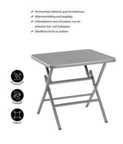 Dehner Klapptisch Chicago, Eckig -Garten im Freien 4422382 WE IG 001 CHICAGOKLAPPTISCH80x80