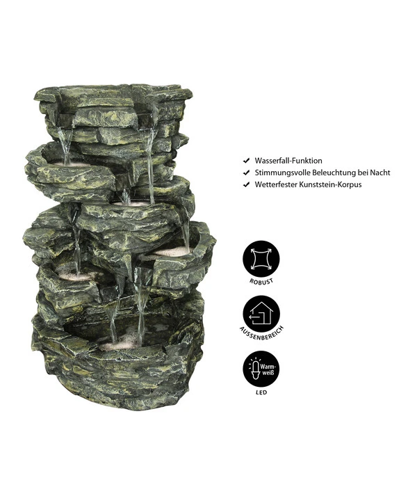 Dehner Polyresin-Gartenbrunnen Rocky, Ca. B39,5/H60/T32,5 Cm 4 Dehner Polyresin-Gartenbrunnen Rocky, Ca. B39,5/H60/T32,5 Cm – Bild 2