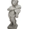 Fantasieco Steinputte Musikant Mit Geige, Ca. B23/H59/T22 Cm -Garten im Freien 4451928 WE FS 004 PuttemitGeigeGraubeton