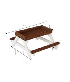 Dehner Picknicktisch, Braun/weiß, Ca. B46/H22/T40 Cm 7 Dehner Picknicktisch, Braun/weiß, Ca. B46/H22/T40 Cm -Garten im Freien 4477964 WE DE 001 MassgrafikDehnerPicknicktischKleintiere