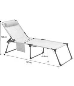 Dehner Gartenliege Mallorca, Ca. B71/H106/T227 Cm -Garten im Freien 4498341 4418174 4498101 4498176 WE FS 002 LiegeMallorcaSkizze