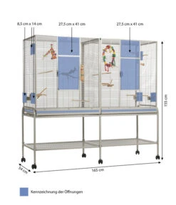 Montana Vogelvoliere Madeira Double, Plantinum -Garten im Freien 5187562 WE BG 001 PPVoliereNewMadeiraDoublePlatinum