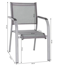 Dehner Balkon-Stapelstuhl Dallas -Garten im Freien 5302070 WE BG 001 DehnerLivingAluStapelsesselDallasAluBalkonstapelDallasD