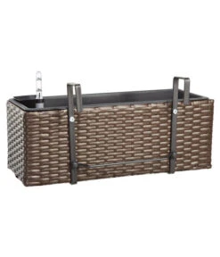 Dehner Kunststoff-Balkonkasten Florenz, Braun -Garten im Freien 5337845 BildD 001 PolyrattanBlumenkastenFlorenzKastenFlorenz50X19x20cm