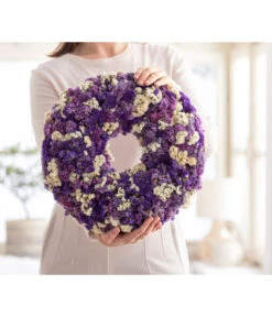 Dehner Kranz Statice, Lila/weiß, Ca. Ø40 Cm -Garten im Freien 6273882 WE MO 001 KranzStatice40cm