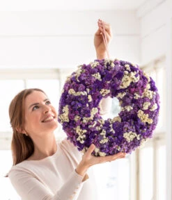 Dehner Kranz Statice, Lila/weiß, Ca. Ø40 Cm -Garten im Freien 6273882 WE MO 002 KranzStatice40cm