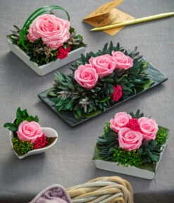 Dehner Herzschale Mit Longlife-Rose Aneta, Rosa, Ca. B7/H5 Cm -Garten im Freien 6380927 6537641 6537716 6537708 WE MO 001 LonglifeArrangements