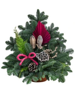 Grabgesteck In Terrakotta-Schale, Dreieckig, Rot, Ca. B40/H45/T30 Cm