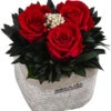Dehner Arrangement Mit Longlife-Rose Ina Light, Rot, Ca. B8/H10/T8 Cm -Garten im Freien 6537674 WE FS 002 LL InaLightRot