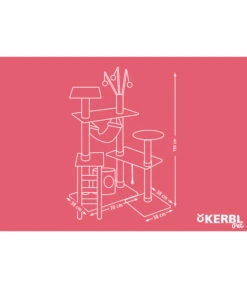 KERBL Kratzbaum Creativ Adventure, Beige, Ca. B140/H150/T50 Cm -Garten im Freien 6603278 WE DE 001 KratzbaumAdventure