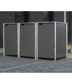 Hide Mülltonnenbox 240 L Aluminium, Ca. B209,1/H115,2/T80,7 Cm -Garten im Freien 6610943 WE MO 002 50NorthMuelltonnenbox