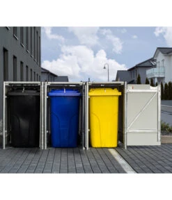 Hide Mülltonnenbox 240 L Aluminium, Ca. B209,1/H115,2/T80,7 Cm -Garten im Freien 6610943 WE MO 005 50NorthMuelltonnenbox