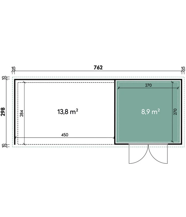 Wolff Finnhaus Eleganto Gerätehaus 4530, Inkl. Lounge Links, Ca. B782/H225/T319 Cm 5 Wolff Finnhaus Eleganto Gerätehaus 4530, Inkl. Lounge Links, Ca. B782/H225/T319 Cm – Bild 3
