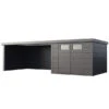 Wolff Finnhaus Eleganto Gerätehaus 4530, Inkl. Lounge Links, Ca. B782/H225/T319 Cm -Garten im Freien 6618326 WE FS 001 Eleganto3030GranitgraumitLounge4530links