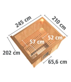 Wolff Finnhaus Innensauna De Luxe Xena, Ca. B246/H202/T210 Cm -Garten im Freien 6618862 WE BG 002 FinnhausInnensaunadeluxeXena