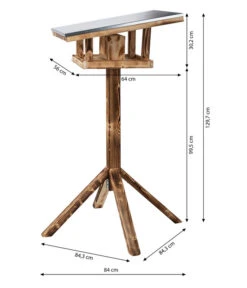Dehner Natura Futterhaus Rofan, Geflammt, Inkl. Ständer, Ca. B84,3/H129,7/T84,3 Cm -Garten im Freien 6622906 WE BG 001 DehnerNaturaRofanPultdachStaenderGeflammt