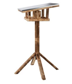 Dehner Natura Futterhaus Rofan, Geflammt, Inkl. Ständer, Ca. B84,3/H129,7/T84,3 Cm