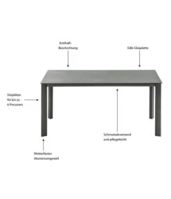 Dehner Gartentisch Nancy, Ca. B160/H75/T90 Cm -Garten im Freien 6701734 WE IG 001 TischNancy
