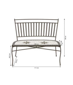 Dehner Mosaikbank Diana, 2-Sitzer -Garten im Freien 6701791 WE IG 001 MosaikbankDiana