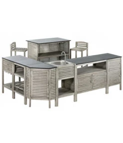 Dehner Barstuhl Southampton -Garten im Freien 6713390 WE FS 003 BarSouthamptonGrauNeu