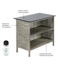 Dehner Bartisch Southampton, Ca. B115/H105/T65 Cm -Garten im Freien 6713390 WE IG 001 BarSouthamptonGrauNEU