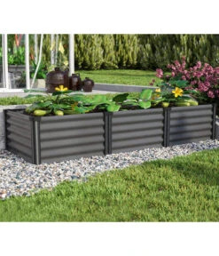 Vitavia Hochbeet Oslo In&Out, Grau/schwarz -Garten im Freien 6722813 WE MO 001 VitaviaHochbeetOsloInandOut
